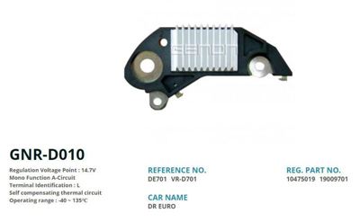 GENON GNR-D010 Alternator Konjektor Delco Tıp 12v Opel Vectra - Astra - Omega (L) 