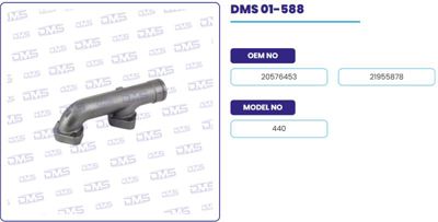 İthal 01-588 Egzoz Manıfoldu Yan Kol Renault Volvo Truck 440 01-588