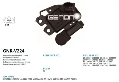 GENON GNR-V224 Konjektor (12v) W203 02>07 C209 02>09 A209 03>10 W211 04>08 R171 04>11 