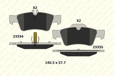 KALE B 23334 165 05 MSH Fren Balatası Arka W203 04>07 S203 04>07 C209 06>09 A209 04>05 C219 04>10 C218 11>17 W211 03>08 