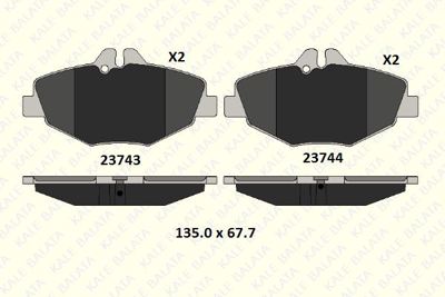 KALE B 23743 203 25 MSH Fren Balatası On E-Class W211 02>08 S211 03>09 