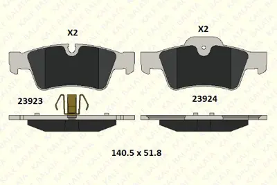 KALE B 23923 179 05 MSH Fren Balatası Arka W463 04> W164 05>11 W251 05>12 
