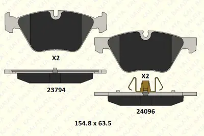 KALE B 24096 203 05 MSH Fren Balatası On Bmw E81 E82 E87 E88 E90 E92 E93 