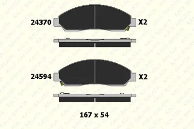 KALE B 24370 161 05 ANS On Fren Dısk Balatası Isuzu D-Max 4x2 4x4 04>10 