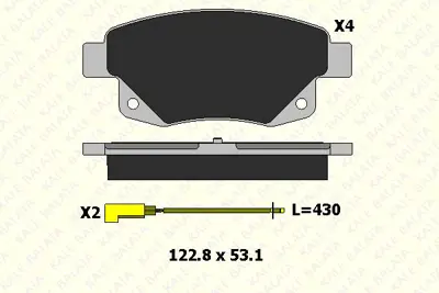 KALE B 24486 170 05 ANS Arka Fren Balatası Transıt V347 06> ( Fıslı ) 
