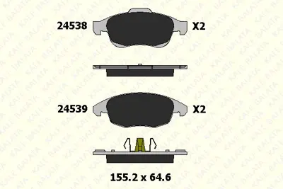 KALE B 24538 180 05 ANS On Fren Balatası C4 Pıcasso C4 Iı Ds4 1,6hdı 110   1,8 16v 10   06 Partner Tepe Berlıngo Iıı P5008 D 