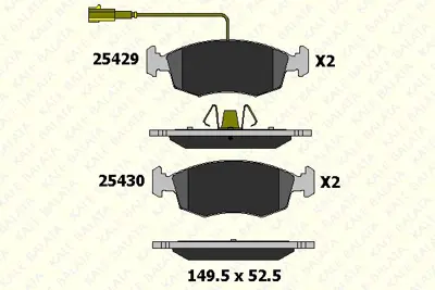 KALE B 25429 172 05 ANS On Fren Balatası Punto Evo 500 1,2   1,3   1,4 09> 