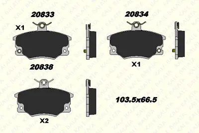 KALE B 20833 171 25 ANS On Fren Balatası Tempra Tıpo Uno Punto 1,4   1,6   1,8   2,0 