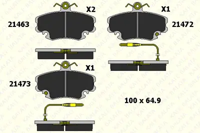 KALE B 21463 182 34 ANS On Fren Balatası Dacıa Logan 06>12 Renault R9-11-19-21 Symbol Iı 08> Clıo I 98>03 Megane I 96>03  1. 