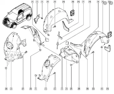 İthal 674 Çamurluk Davlumbazı Arka Sağ Kangoo Iıı 08> 674