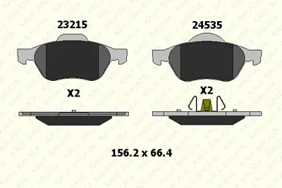 KALE B 24535 183 05 ANS On Fren Balatası Clıo Iıı 06>12 Megane Iı 03>08 Scenıc Iı 03>08 Laguna Iıı 07>15  1.4 1.5 Dcı 1.6 1. 
