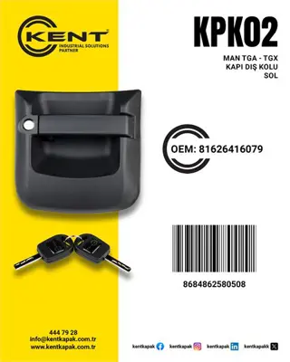 İthal KENT KPK-02 Dıs Kapı Kolu Man Tga Tgx Tgl Tgs Sol 