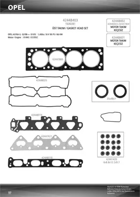 OTO CONTA 42448403 Ust Takım Conta X14xe Astra G Corsa B CORTECO417301P