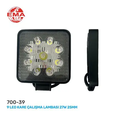 MFK 700-39 Calısma Lambası 9 Led Kare 27w 25mm 