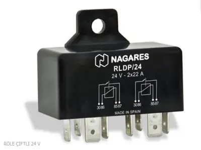NAGARES RLDP/24 Role 24v 2x22 Amp, (4 Uclu Cıftlı Role) Ayaklı 