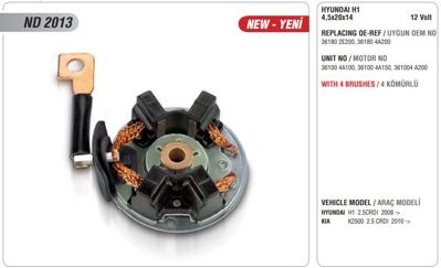 MEGA ND 2013 Mars Komur Yuvası 12v Hyundaı H1 2.5 Crdı 08> Kıa K2500 2.5 Crdı 2010> ND 2013