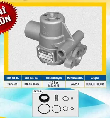 MAY 2472-31 Basınc Ayar Ventılı (4.2 Bar) - Renault - Isuzu - Novocıty - Otokar 