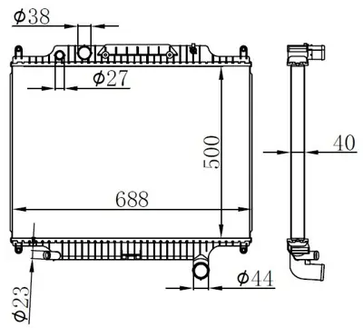 ORIS BRO011040 Motor Su Radyatoru Range Rover 3 (L322) 3.6 06>12 Range Rover Sport I (L320) 3.6 D 06>13 PCC500300