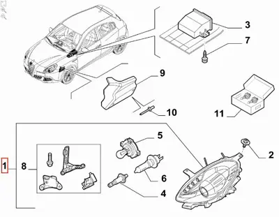 FIAT OPAR 50553071 On Sağ Far Alfa Romeo Gıulıetta 10>20 50553071