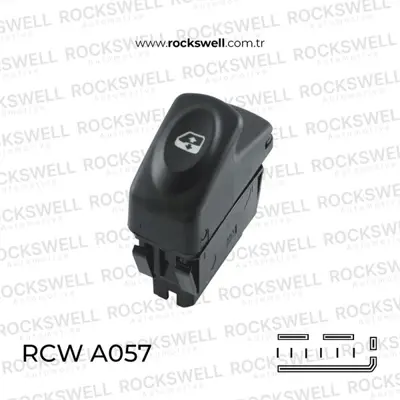 ROCKSWELL A057 Cam Acma Kapama Anahtarı Kangoo Megane Clıo (Pın 6) 