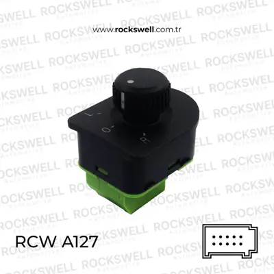 ROCKSWELL A127 Ayna Ayar Dugmesı Isıtmalı Yesıl Soket T5 T6 03>15 853407148C 857407147BJ 857407148 857407148A 857407148C 857407154 857407154C 857407181 857407365C 857407366C