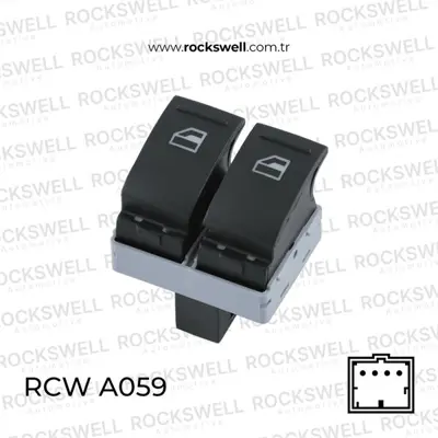 ROCKSWELL A059 Cam Acma Kapama Anahtarı Surucu Tarafı Cıftlı Transporter T5 T6 03>16 