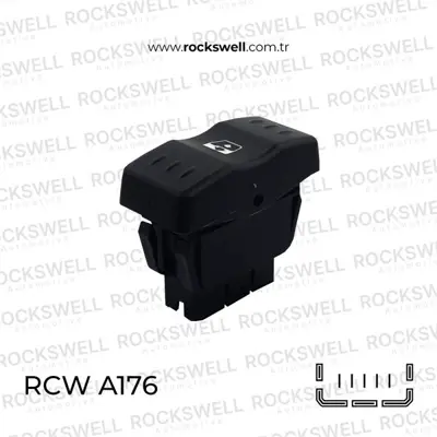 ROCKSWELL A0176 Cam Acma Kapama Anahtarı Logan 04> Dokker 12> Teklı (5 Fıs) 