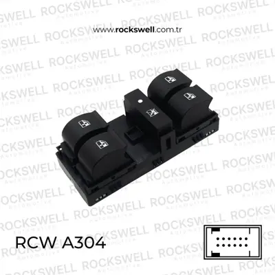 ROCKSWELL A304 Cam Acma Kapama Anahtarı Sol On Dortlu Egea 15> Cercevesız 
