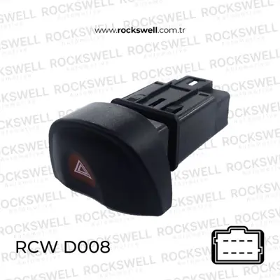 ROCKSWELL D008 Dortlu Flasor Anahtarı Megane I (8 Fıs) 