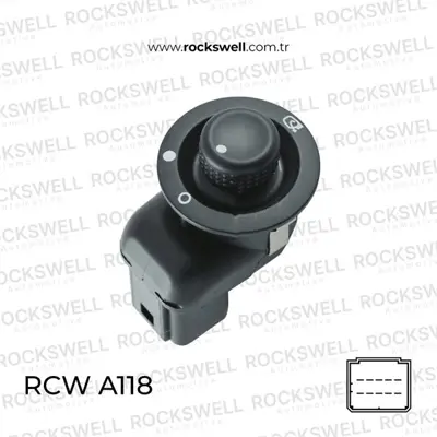 ROCKSWELL A118 Ayna Ayar Dugmesı Katlanır Renault Clıo Iıı Kangoo Megane Iı-Twıngo-Master 10 Pın 2002 