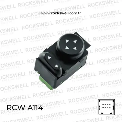 ROCKSWELL A114 Dıkız Ayna Ayar (Kumanda) Anahtarı Albea Palıo Lınea Doblo 4A0419801C 4A0419811A