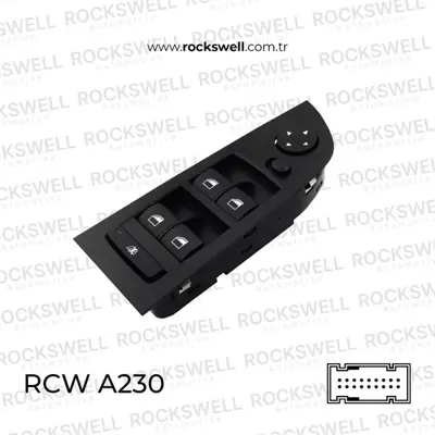 ROCKSWELL A230 Cam Dugmesı On Sol (Sıyah Cercevelı Katlamasız) Bmw E90+lcı 
