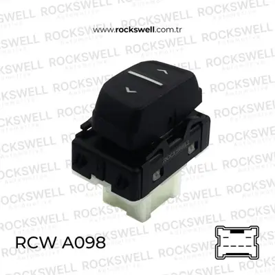 ROCKSWELL A098 Cam Acma Kapama Anahtarı Logan Sandero Symbol Teklı 