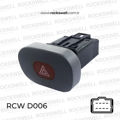 ROCKSWELL D006 Dortlu (4lu) Flasor Anahtarı Clıo Kangoo 