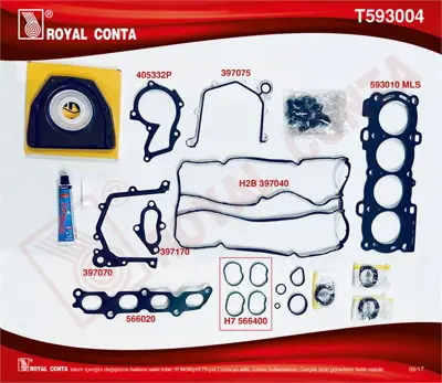 ROYAL CONTA T593004 Takım Conta 4M5G6008AA