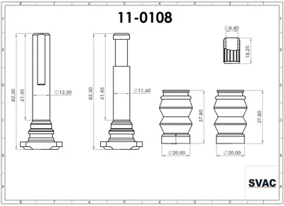 SVAC 11-0108 Fren Kalıper Burc Tamır Takımı W906 Arka 515 