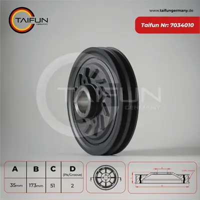 İthal 7034010 Krank Kasnağı Cıftlı L200-L300-H100 97-06 31790