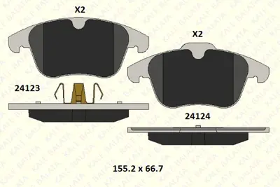 KALE B 24123 203 05 MSH On Fren Balatası Evoque 12-18 Freelander 2 06-14   Mondeo Iv 1.6tı   2.0tdcı   1.8tdcı   2.5 07  > S ME6G9J2K021ABLR02730