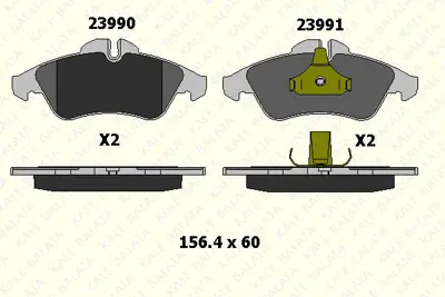 KALE B 23990 207 05 ANS Fren Balatası On V-Class 638 2 97>03 Vıto 638 97>03 Sprınter 97>06 Lt 28 35 96>06 A0024203920