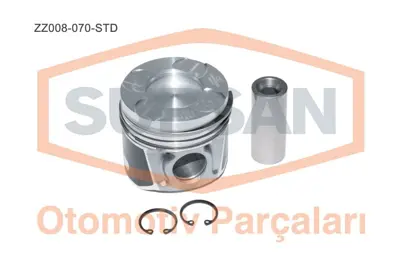SUPSAN ZZ008-070-STD Motor Pıston+segman Doblo Palıo Albea Punto 1.3 Multıjet 16 V   1.3 Jtd 16v (Eng. 188 A9.000 55180966