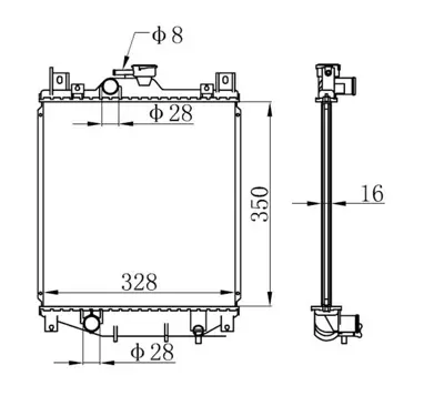 ORIS BSZ037016 Motor Radyatoru (350x328x16) Swıft 1,0i 1,3i 91-> Manuel 1770063B50