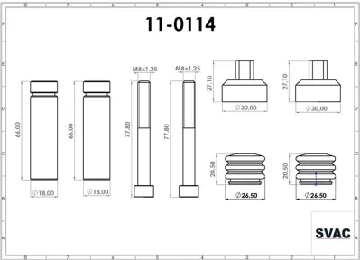 SVAC 11-0114 Kalıper Burc Tamır Takımı On Arka Ducato Boxer Daıly Jumper Transıt V347 Jumbo 06  > 15012438C1V2K327BA8C