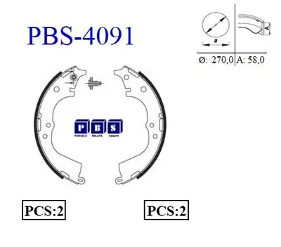 PBS 4091 Fren Balatası Arka Pabuc Hılux 4x2 90>97 449526180