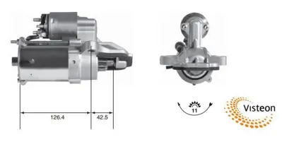 VISTEON 20-100-01043 Mars Motoru 12v 11dıs 1,2 Kw Galaxy Mondeo S Mak 1,8 Tdcı 06>15 1251700