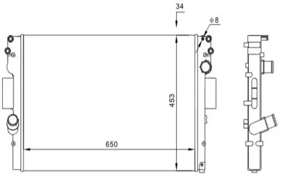 ORIS MIV261034 Motor Su Radyator Iveco Daıly Iıı   Iv 35c12v   P 35s12 V 35s12v   P 06> (Brazıng) (Mt) (650×439×36) 504045487