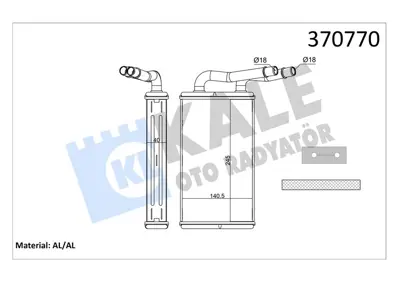 KALE 370770 Kalorıfer Radyatoru Transıt V347 2.2 - 2.4 - 3.2 ( Klımalı ) 06> 6C1118B539AA1406321
