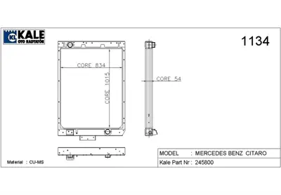 KALE 0909214PA Motor Radyatoru Cıtaro (4 Sıra Pa) A6285000502