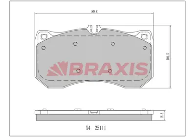 BRAXIS AA0424 On Fren Balatası A6 A7 11>18 A8 10>17 Rs6 Rs7 S6 S7 S8 14>18 4H0698151C