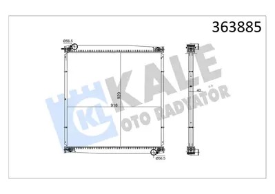 KALE 363885 Motor Su Radyatoru Man Fortuna R07-R08 D2866 D2876 Cercevesız 1107807981061016480