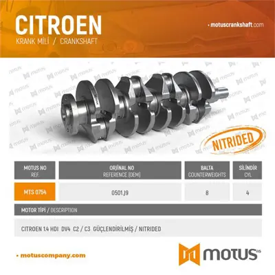 MOTUS 754 Krank Mılı Komple 107 206 1.4 Hdı 207 307 1007 05> 1.4 Hdı Bıpper   C1 05> 1.4 Hdı Mt C2 02> 1.4 Hdı 501J9